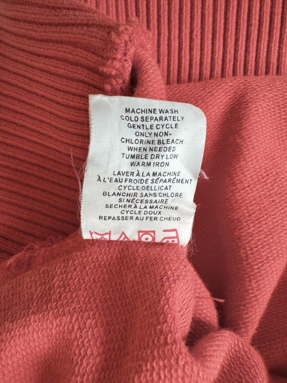 Roxy Short Sleeve Hoodie Burnt Orange Pockets V Neck Size M - Picture 6 of 10
